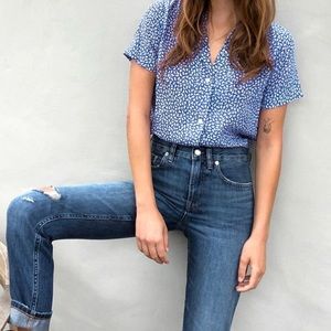 Everlane The Clean Silk Short Sleeve Notch Shirt